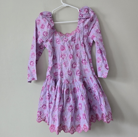 LOVESHACKFANCY Debra Mini Dress Lilac Fusion Size 0 NWT - Picture 3 of 6